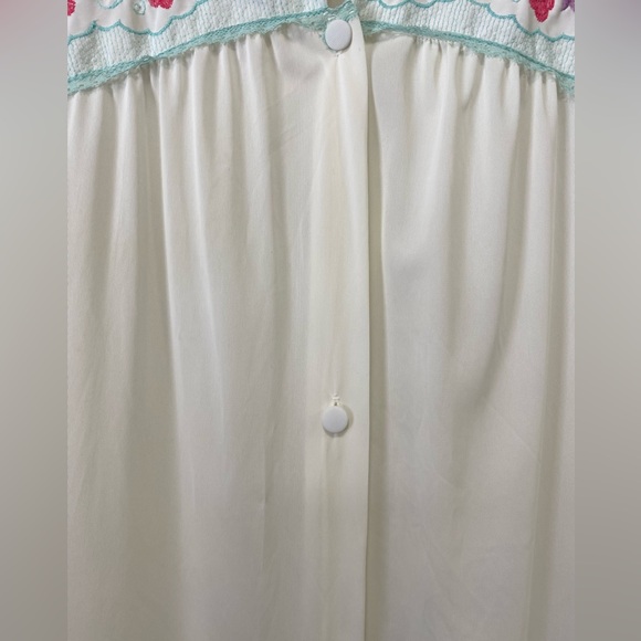 Vintage Robe Dressing Gown House‎ Dress Housecoat Embroidered 100% Nylon Size M - Picture 4 of 14